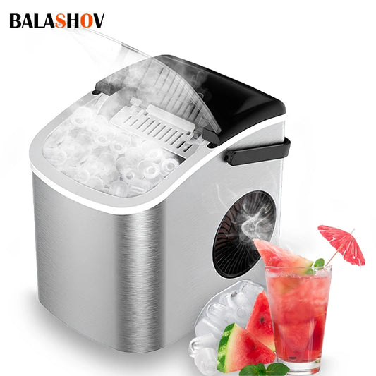 Electric Ice maker for Bar Home Kitchen Office bullet cylindrical Cube Maker via Scoop Automatic mini ice making Machine