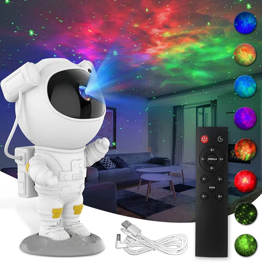 Spaceman Projection Lamp, Seven Color Night Light Projection with 8 Free Rotation 360 °   Effect, Star Projector with Remote Control for Indoor Bedroom, Gift