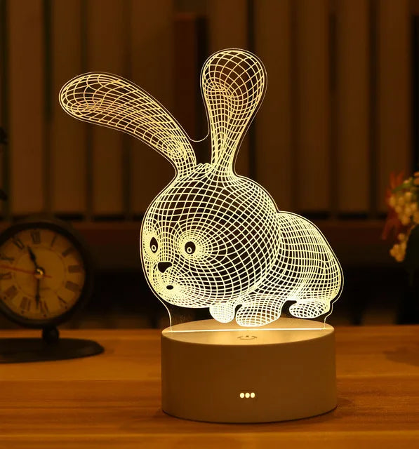 Romantic Love 3D Acrylic Led Lights for Home Children's Night Light Table Lamp Birthday Party Decor Valentine's Day Bedside Lamp